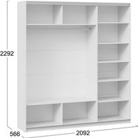 Шкаф-купе Трия Оскар Тиффани Т2 2100 282755 (белый/белый снег/белый софт)