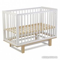 Классическая детская кроватка Polini Kids Simple 340 маятник (белый/натуральный)