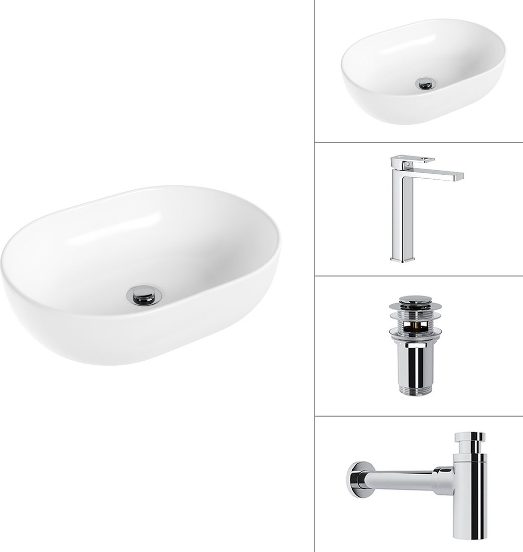 Умывальник Lauter 21836A + Cascade 21СК0655C + сифон 21635CH + дон.клапан 21190CH (хром)
