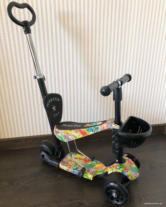 Трехколесный самокат Scooter 5 в 1 0077S (салатовый)