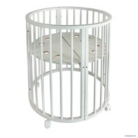 Кроватка-трансформер Indigo Simple 7 в 1 Поперечный маятник (белый)