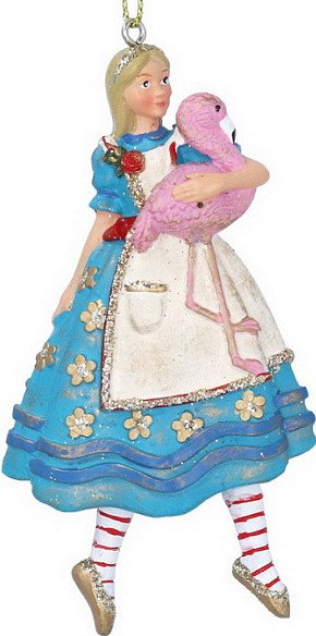 

Елочная игрушка Gisela Graham Alice in Christmas Land Алиса с Фламинго 10052