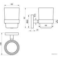 Стакан для зубной щетки и пасты Wellsee Finishing Touch 182509000 с держателем (розовое золото)