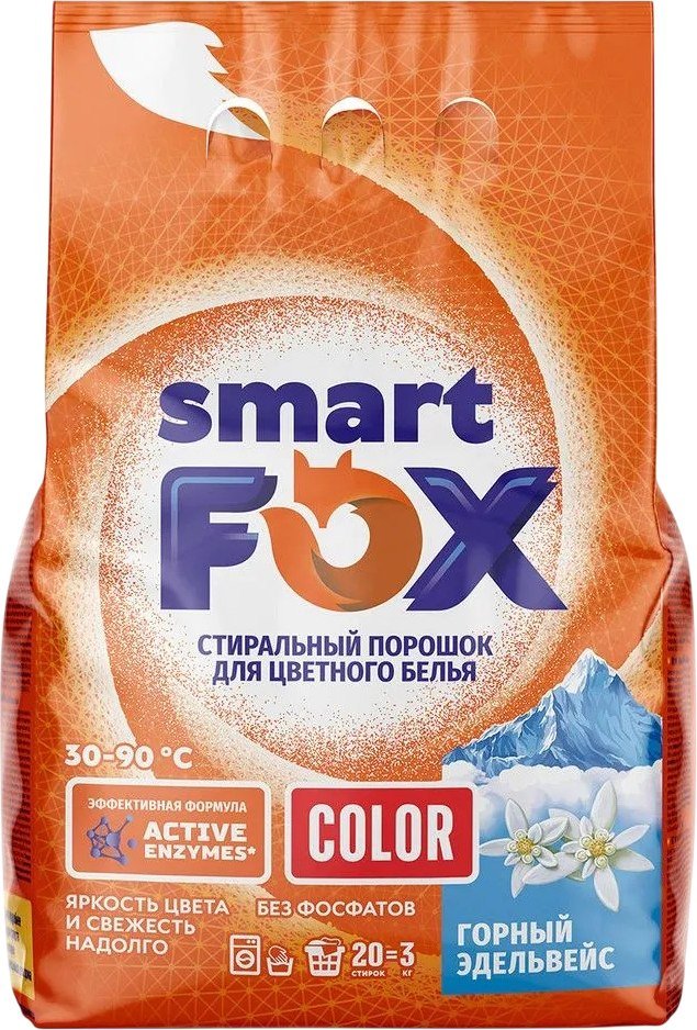 

Стиральный порошок Smart FOX Color Горный эдельвейс 190002 (3 кг)