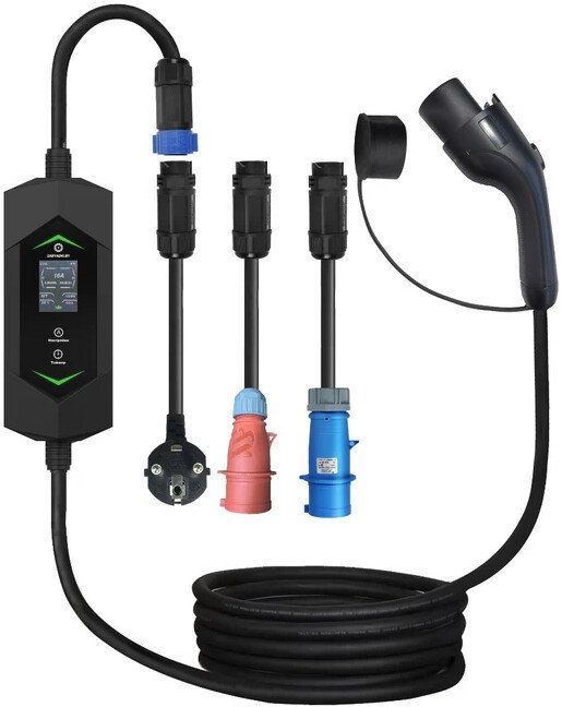 Зарядная станция Auxus GB/T 6-32A Wi-Fi (7 кВт, 1 фаза), сменные вилки