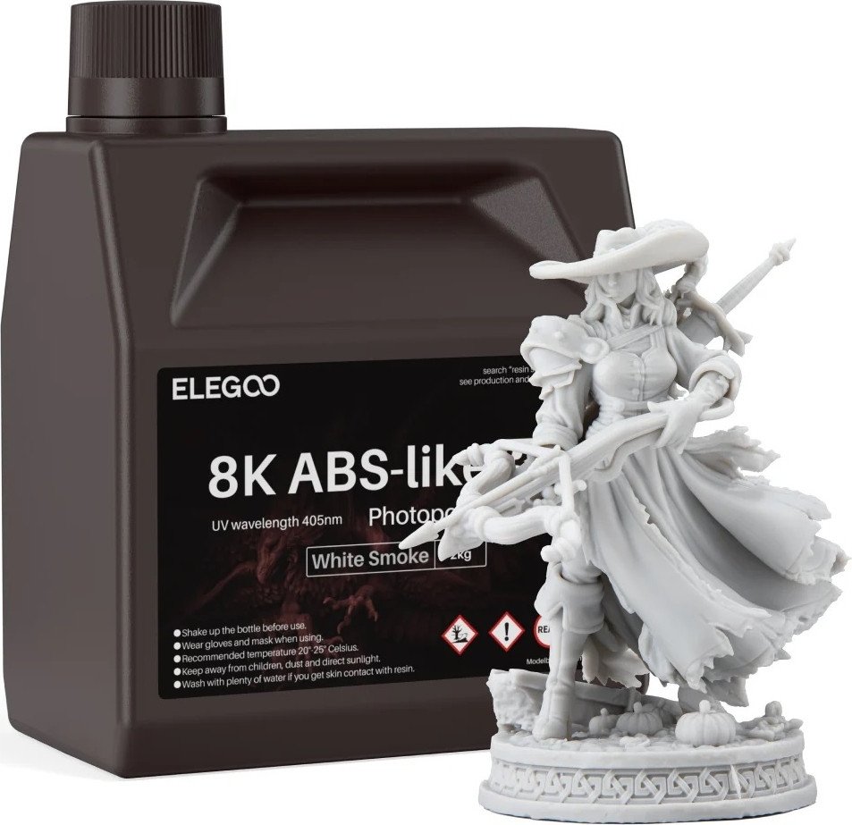 Фотополимер Elegoo 8K ABSlike V3.0 2кг (белый дым)