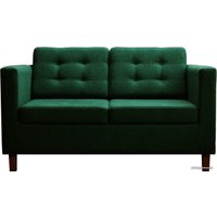 Диван Brioli Дилли клетка Д двухместный (рогожка, J8 темно-зеленый/темные н.)