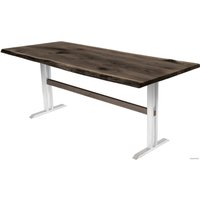 Кухонный стол Buro7 Двутавр 180 (с обзолом и сучками, дуб мореный/белый)