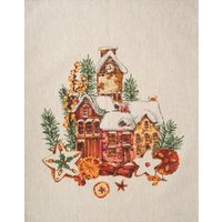 Набор полотенец Беларускі лён 46x60 24С112-ШР/рп/фкор/к. (12 Аромат рождества-3 1/сорт 1)