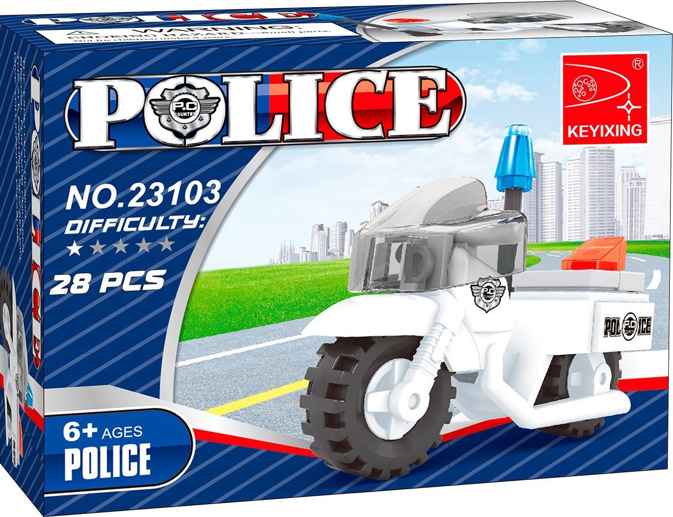 

Конструктор Keyixing Полицейский мотоцикл 23103 884284 (28эл)