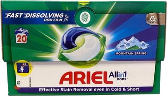 Капсулы для стирки Ariel Все в 1 Горный родник (20 шт)