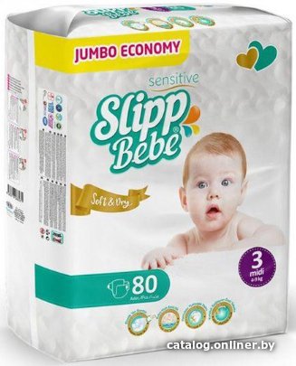 Подгузники Slipp Bebe Midi J-303 (80 шт)