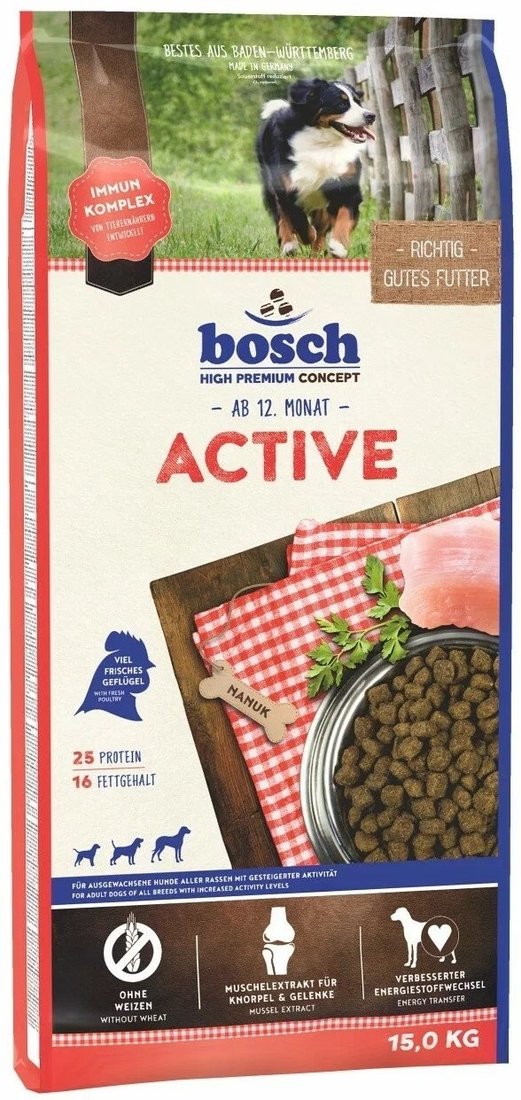 

Сухой корм для собак Bosch Active (для собак с повышенным уровнем активности) 15 кг