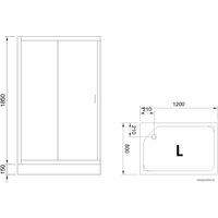 Душевой уголок Royal Bath RB 8120HP-T-BL-L 120x80