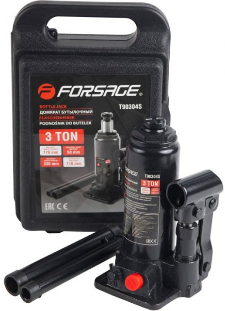 

Бутылочный домкрат FORSAGE F-T90304S(DS) 3т (кейс)