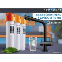 Смеситель Omoikiri Pure Drop lite + Nagano GM (вороненая сталь)