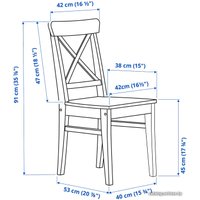 Обеденная группа Ikea Дандэрюд/Ингольф 293.925.40 (сосновый шпон/коричнево-черный)