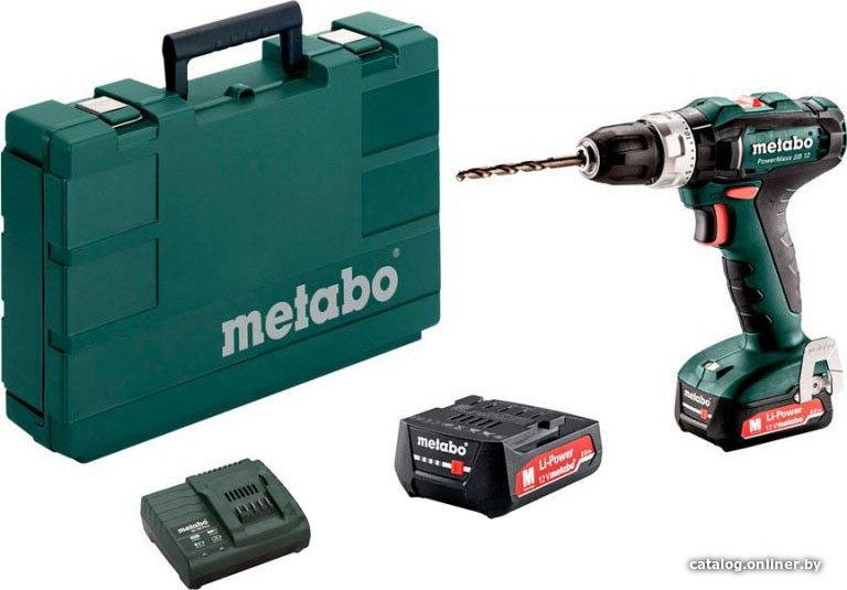Ударная дрель-шуруповерт Metabo PowerMaxx SB 12 601076500 (с 2-мя АКБ, кейс)