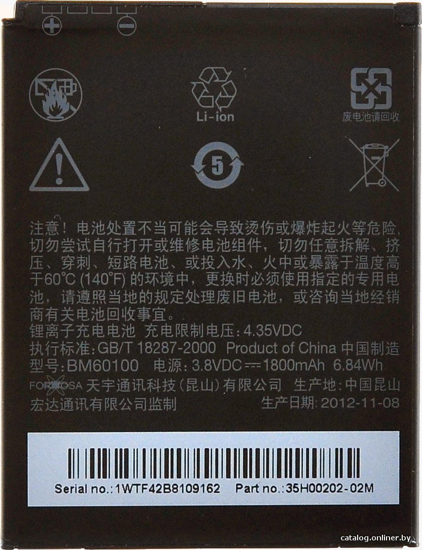 Аккумулятор для телефона Копия HTC BM60100 (BA S890)