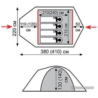 Экспедиционная палатка TRAMP Mountain 4 v2 (зеленый)