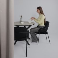 Кухонный стол Аврора Мехико 3Д D950 (мрамор светлый/черный матовый)