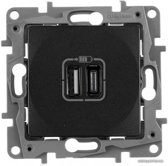 Розетка USB Legrand Etika 672636 (антрацит)