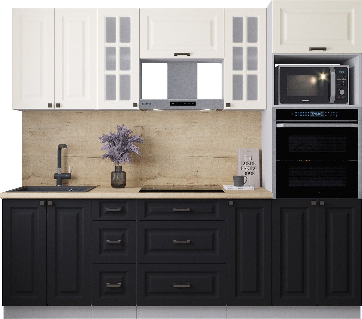 

Готовая кухня Интерлиния Мила Деко 2.4 (черный/белый/дуб бунратти)