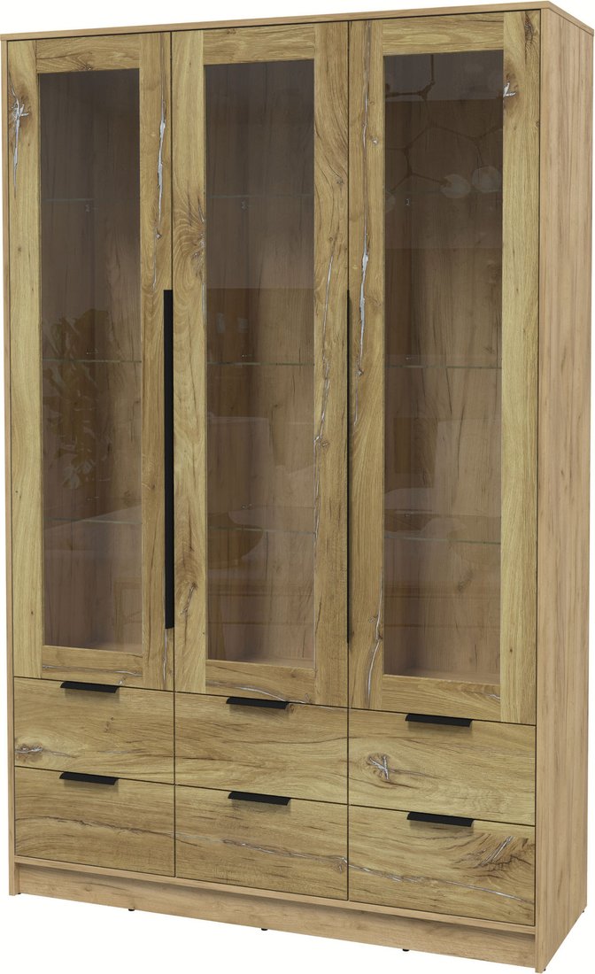 

Шкаф-витрина Интерлиния Концепт КТ-ШВ3 (дуб нокс/дуб золотой)