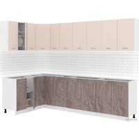 Готовая кухня Кортекс-мебель Корнелия Лира 1.5x2.9 без столешницы (капучино/оникс)