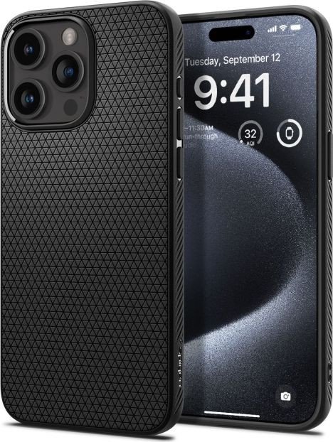 

Чехол для телефона Spigen Liquid Air для iPhone 15 Pro ACS06704 (черный)