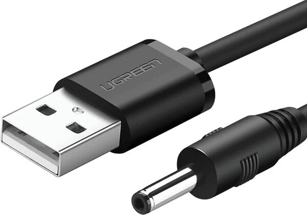 

Кабель Ugreen US277 USB 2.0 Type-A - DC 3.5 мм 10376 (1 м, черный)