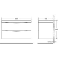  BelBagno Тумба под умывальник Marino-900-2C-SO-WO-P (rovere bianco)