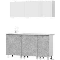 Готовая кухня NN мебель КГ-1 1600 (белый/белый/цемент светлый/антарес) в Мозыре