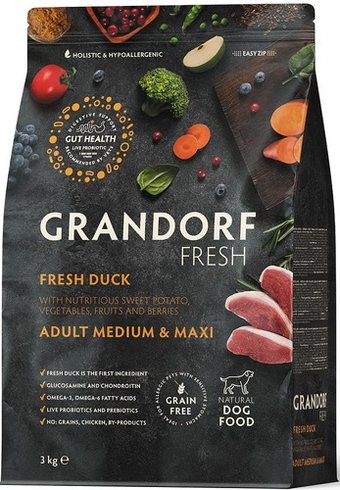 Сухой корм для собак Grandorf Fresh Adult Medium & Maxi (с уткой и бататом) 3 кг