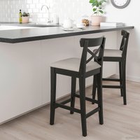 Стул Ikea Ингольф 604.787.63 (коричнево-черный/нольхага серо-бежевый)