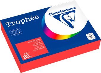 Офисная бумага Clairefontaine А4 80г/м2 8175PC (500л, коралловый красный)