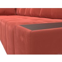 Угловой диван Mebelico Амадэус 109693 (левый, микровельвет, коралловый)