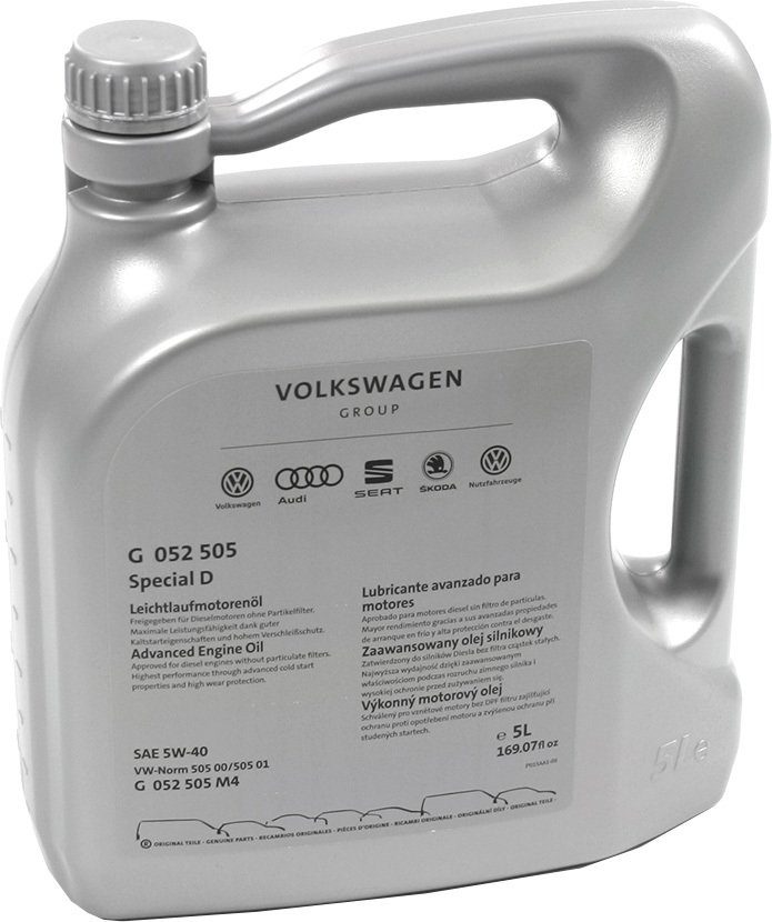 

Моторное масло AUDI/Volkswagen Special D 5W-40 5л G052505M4