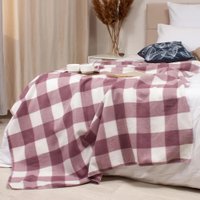 Плед Casa Conforte London 170x200 6155405 (клетка розовая)