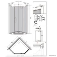 Душевой уголок Damixa 5-corner DX35WG-405-090MT