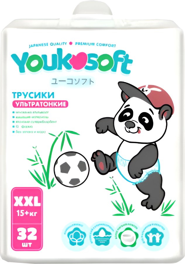 

Трусики-подгузники Youkosoft Ультратонкие премиум 15+ XXL (32 шт)