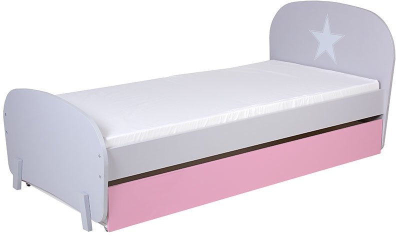 

Кровать Polini Kids Mirum 1915 c ящиком (серый/розовый)