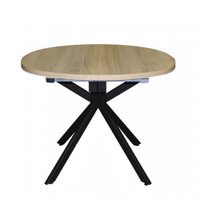 Кухонный стол Виста Оттава 100x100/145 (дуб натуральный/муар черный)