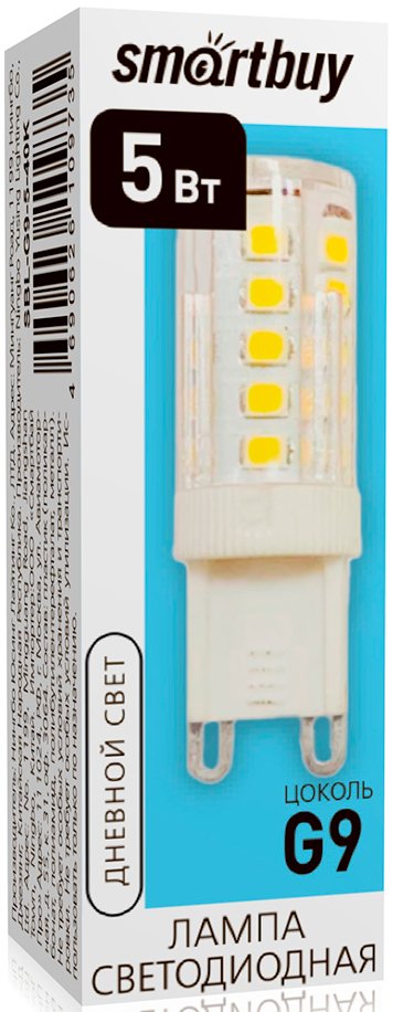

Светодиодная лампочка SmartBuy G9 5Вт 4000К SBL-G9-5-40K