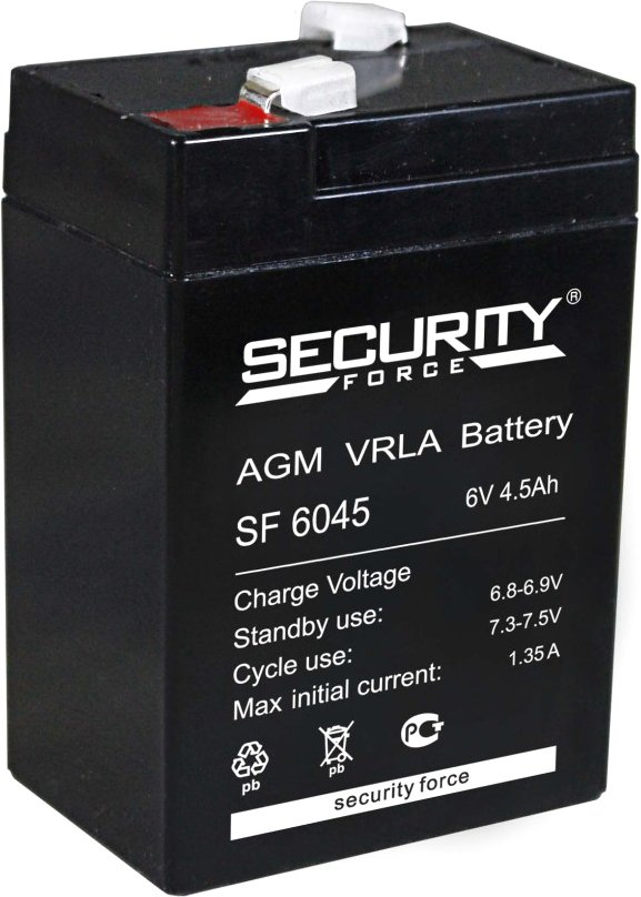 

Аккумулятор для ИБП Security Force SF 6045 (6В/4.5 А·ч)