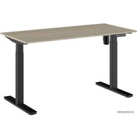 Стол для работы стоя WellDesk с электроприводом одномоторный 18мм (ясень шимо, черный)