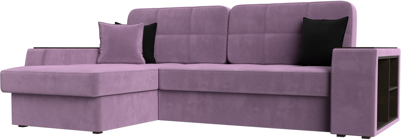 

Угловой диван Лига диванов Брюссель левый 110657L (микровельвет сиреневый)