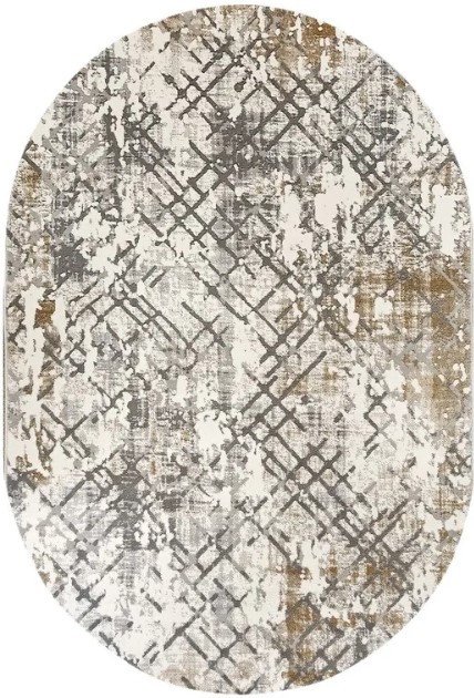

Ковер для жилой комнаты Bossan Nizza 2609C-AGRI-BEYAZ-OVAL (1.4x2)