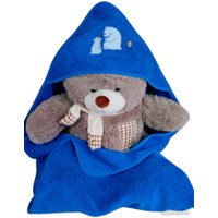 Полотенце с капюшоном Goodness Детское 100x100 (синий/зебра)