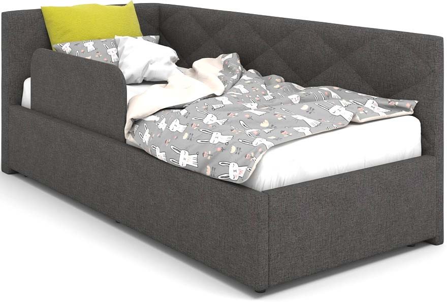 

Кровать-тахта Rivalli Эмили с бортиком 90x200 (bravo dark grey)
